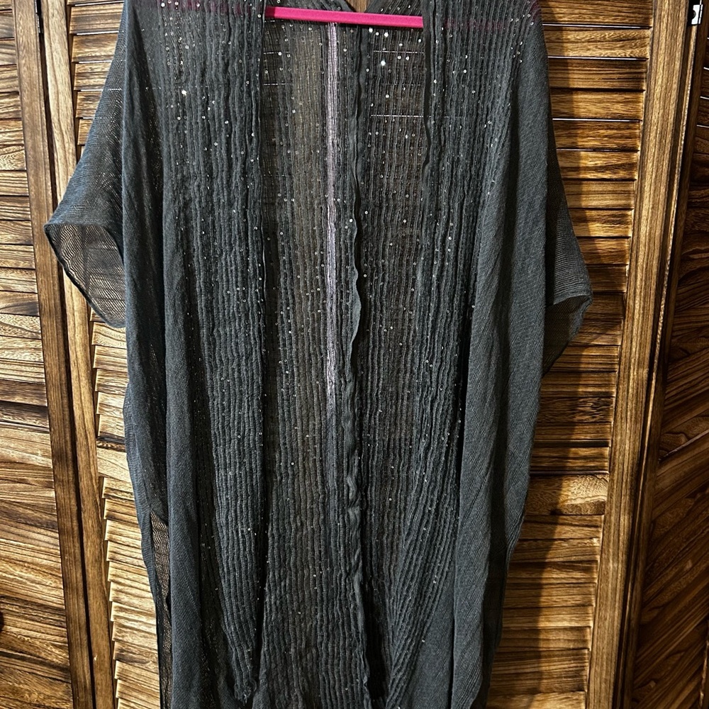 Grey sequined gauze wrap